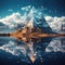 Image of a mountain reflected in water