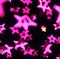 Image of multiple bright pink different sized stars on black background