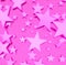 Image of multiple bright pink stars on dark pink background