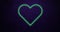 Image of neon heart icon flickering with copy space over wall background