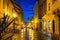 Image of night streets of Gyor in Hungary