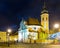 Image of night streets of Gyor in Hungary