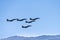 Image with overflight military modern fighters