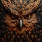 Image of an owl face is carefully crafted on a clean background. Bird, Wildlife Animals. Illustration, Generative AI