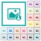 Image owner flat color icons with quadrant frames