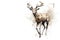 Image of painting deer running on white background. Wildlife Animals. Illustration, Generative AI