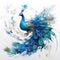 Image of painting peacock on white background. Bird. Wildlife Animals. Illustration, Generative AI