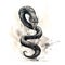 Image of painting very fierce king cobra ancient chinese style on a white background., Reptile., Wildlife Animals