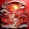 image of paper cut artwork, Chinese Lunar New Year festival illuminate.