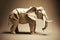 Image of paper origami art. Handmade paper elephant. wildlife. Animals. illustration, generative AI