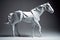 Image of paper origami art. Handmade paper horse. Wildlife. Animals. illustration, generative AI