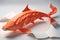 Image of paper origami art. Handmade paper koi fish. Fish. underwater animals. Illustration. Generative AI