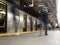 Image of people getting on a subway train in WTC Cortlandt station, New York.