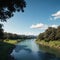 Image of Picturesque river landscape made with Generative AI