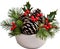 An image of pine cones and holly branches. Ai-generated.