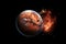 Image of planet Mars transforming into earth and starsImage of planet Mars transforming into earth and stars. Generative ai