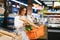 Image of pretty woman with pack of bread