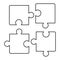 Image of puzzles, assembling puzzle, vector illustration