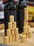 The image of the pyramid of wine corks