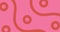 Image of red curves and circles on pink background