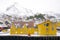 Image representative for Lofoten Archipelago. Fishermen cabins and docked fishing boats.