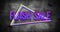 Image of retro flash sale purple text with neon triangles on grey distressed background