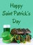 Image for Saint Patrick`s Day on March 17th. Treasure chest to symbolize luck and wealth. Vertical image.