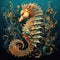 Image of seahorse with beautiful patterns and colors., Undersea animals., Generative AI, Illustration