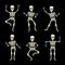 Image of set of funny dancing skeletons