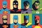 Image, Set of Superheroes. Cute League, Superhero Team. Conceptual Image Depicting a Team of Superheroes Gathered Against a Common