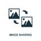 Image Sharing icon. Monochrome simple Image Sharing icon for templates, web design and infographics