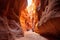 This image showcases a narrow slot carved into the side of a majestic canyon, revealing the captivating beauty of nature, The Siq