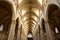 This image shows a grand cathedral with soaring ceilings and impressive columns, The interior of a cathedral with soaring arches,