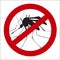 Image sign of the prohibition of mosquitoes