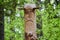 The image of the Slavic deity Veles carved from a tree trunk on a neo-Pagan temple in the forest