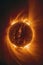 Image of solar flares. Solar prominence, solar flare, and magnetic storms