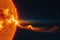 Image of solar flares. Solar prominence, solar flare, and magnetic storms