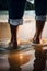 image of someone bare feet soaking and walking in a flowing river stream.