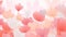 This image is a soothing spring background featuring a pattern of soft pastel flowers with a gradient of pink and peach