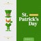 Image of st patrick\\\'s day text and leprechaun on green background