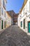 Image of the street that leads to the Portalegre city castle entrance