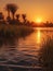 image of Sunset photography on the Nile River generative AI