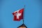Image of swiss flag blowing in the wind