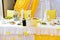 Image of tables setting at a luxury wedding hall love