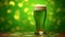 image of a tall green beer in a pint glass generative AI