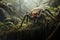 Image of tarantula in the fertile forest. Insect. Illustration, Generative AI