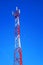 Image of a telecommunication tower against the blue sky