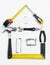 Image of tools in shape of house over white background