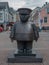 Image of the Topolliisi a bronze statue of a policeman, made by the sculptor Kaarlo Mikkonen