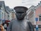 Image of the Topolliisi a bronze statue of a policeman, made by the sculptor Kaarlo Mikkonen